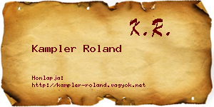 Kampler Roland névjegykártya